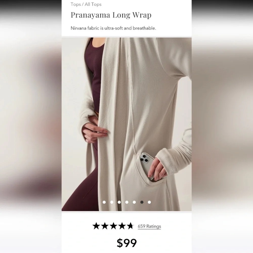 Athleta Cream Knit Cardigan Sweater - Picture 2 of 4